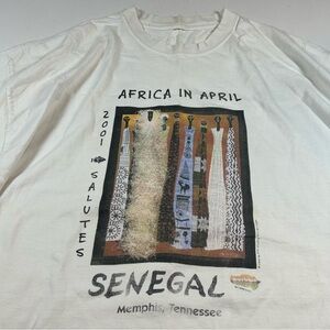 Vintage RARE y2k 2001 African Art Sculpture Heritage Shirt Mens FITS - XL